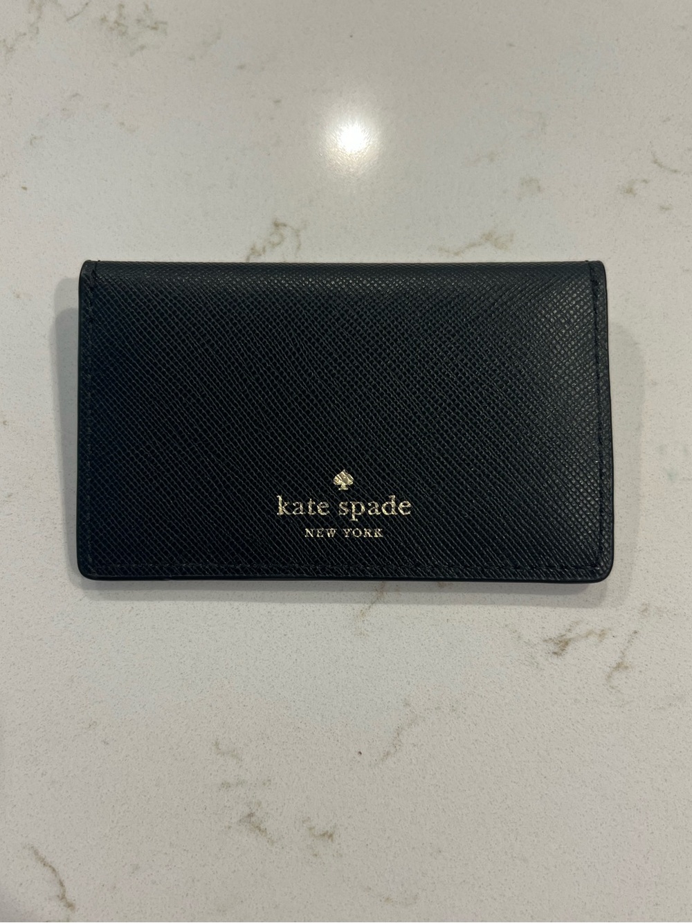 Kate Spade Black Leather Compact Card Holder